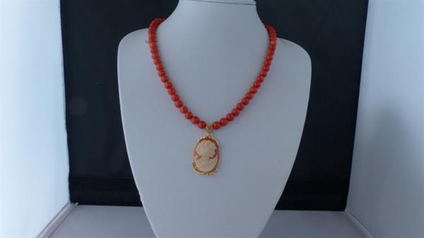 Grote foto oud hollandse koraal ketting oorhanger set sieraden tassen en uiterlijk kettingen