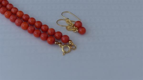 Grote foto oud hollandse koraal ketting oorhanger set sieraden tassen en uiterlijk kettingen