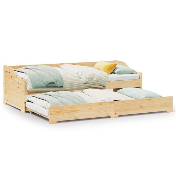 Grote foto vidaxl slaapbank met onderschuifbed zonder matras irun 90x200 cm antiek en kunst stoelen en banken