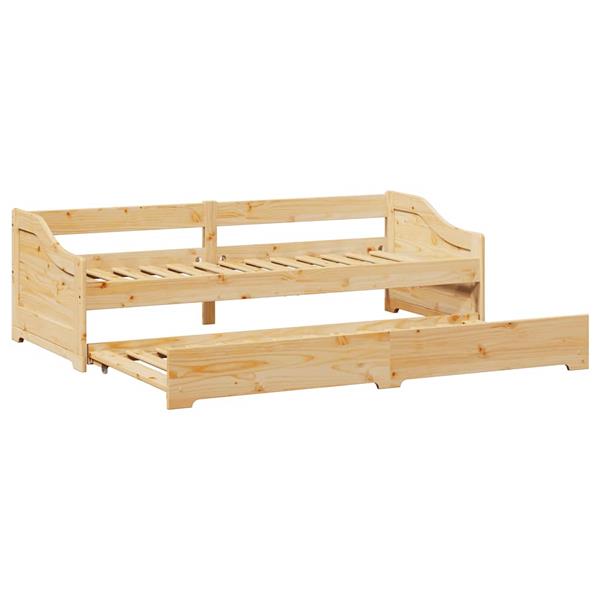 Grote foto vidaxl slaapbank met onderschuifbed zonder matras irun 90x200 cm antiek en kunst stoelen en banken