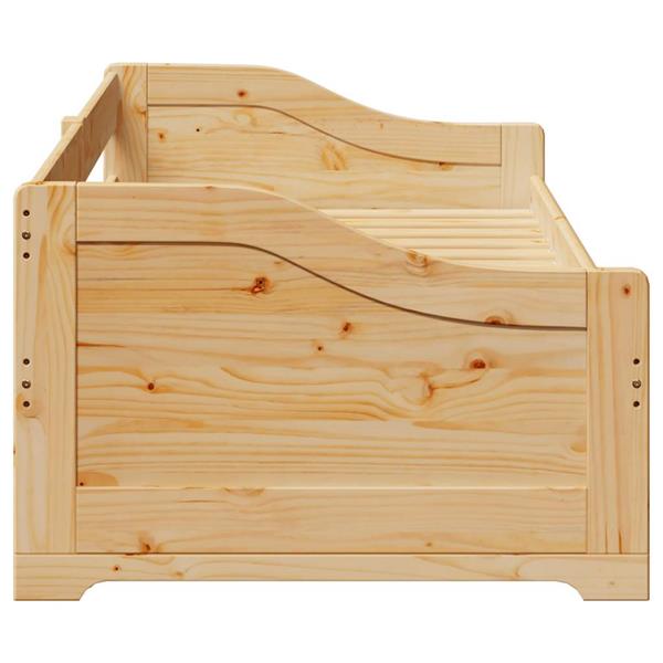 Grote foto vidaxl slaapbank met onderschuifbed zonder matras irun 90x200 cm antiek en kunst stoelen en banken
