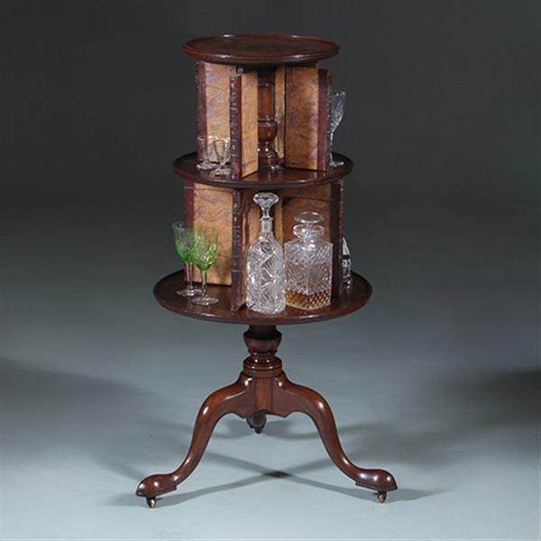 Grote foto stommeknecht of beter nog stommeboekenknecht georgian ca 1800 draaibaar no.222110 antiek en kunst stoelen en banken
