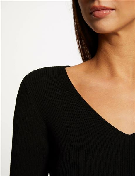 Grote foto trui lange mouwen splitten en knopen 232 maya black kleding dames truien en vesten