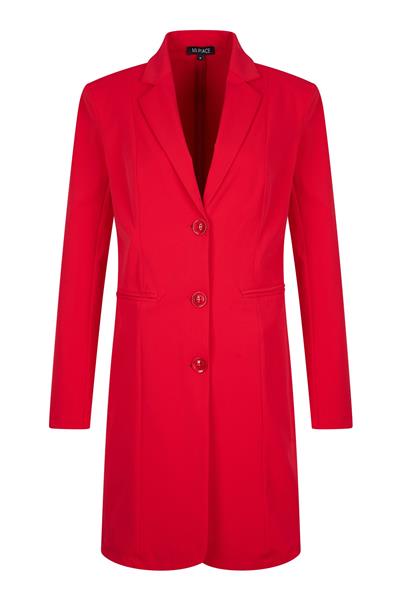 Grote foto travel lange blazer uni 2132 red kleding dames jassen zomer