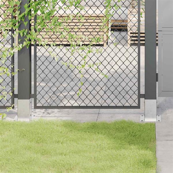 Grote foto vidaxl spokkels vierkant 4 st gegalvaniseerd staal zilverkleurig tuin en terras overige tuin en terras