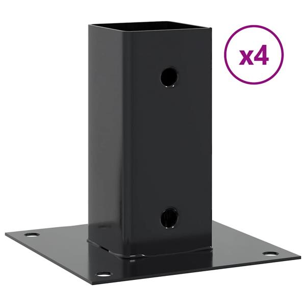 Grote foto vidaxl spokkels vierkant 4 st 71x71 mm gepoedercoat staal antraciet tuin en terras overige tuin en terras