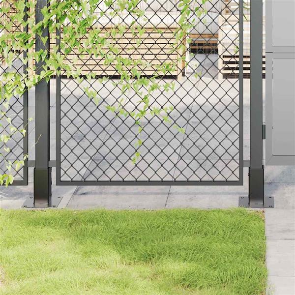 Grote foto vidaxl spokkels vierkant 4 st 61x61 mm gepoedercoat staal antraciet tuin en terras overige tuin en terras