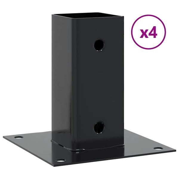 Grote foto vidaxl spokkels vierkant 4 st 61x61 mm gepoedercoat staal antraciet tuin en terras overige tuin en terras