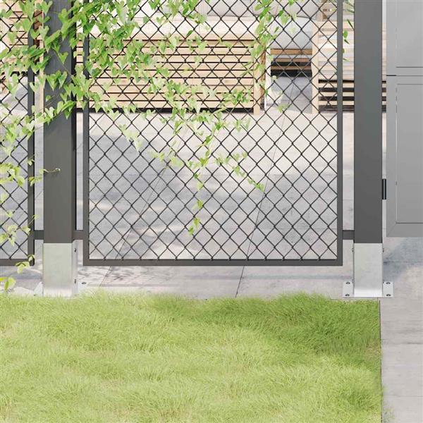 Grote foto vidaxl spokkels vierkant 4 st gegalvaniseerd staal zilverkleurig tuin en terras overige tuin en terras