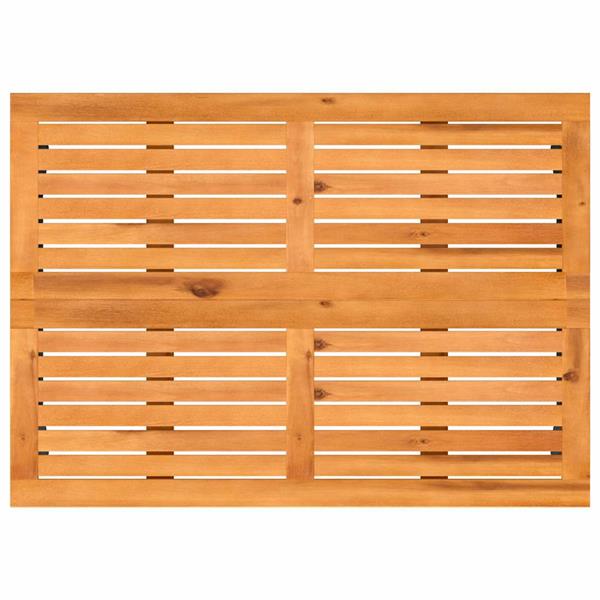 Grote foto vidaxl tuintafel met acaciahouten blad 105x75x72 cm poly rattan grijs tuin en terras tuinmeubelen
