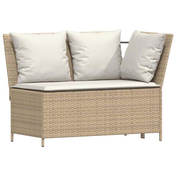Grote foto vidaxl 4 delige tuinset met kussens poly rattan beige tuin en terras tuinmeubelen