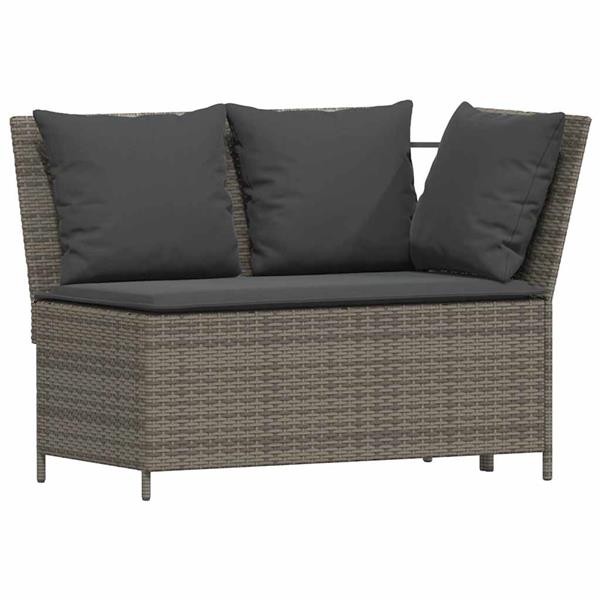 Grote foto vidaxl 4 delige tuinset met kussens poly rattan grijs tuin en terras tuinmeubelen