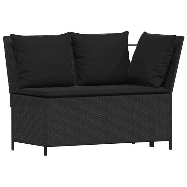 Grote foto vidaxl 4 delige tuinset met kussens poly rattan zwart tuin en terras tuinmeubelen