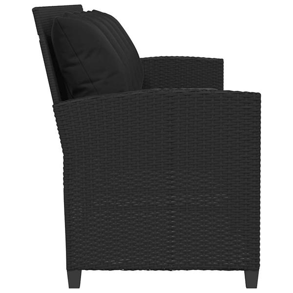 Grote foto vidaxl tuinbank 5 zits met kussens poly rattan zwart tuin en terras tuinmeubelen