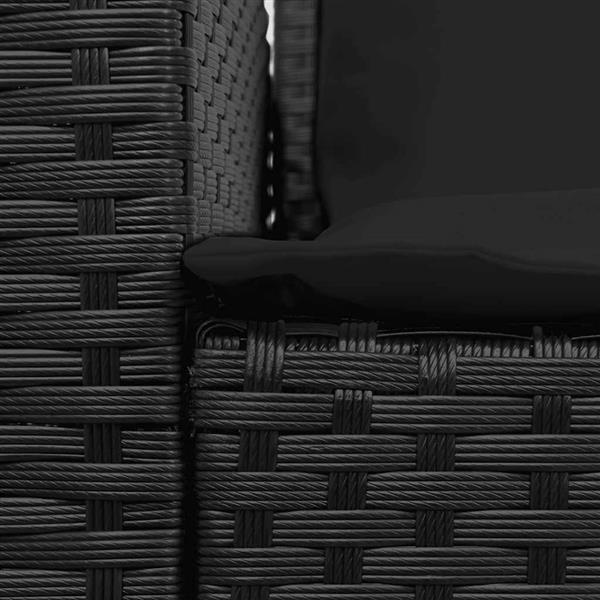 Grote foto vidaxl tuinbank 5 zits met kussens poly rattan zwart tuin en terras tuinmeubelen