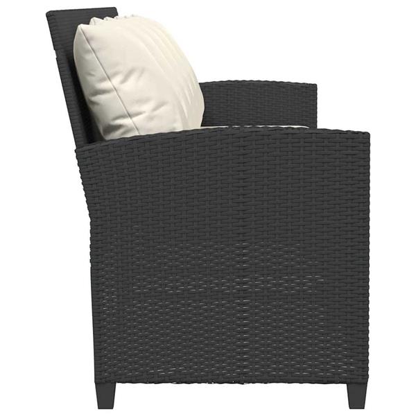 Grote foto vidaxl tuinbank 5 zits met kussens poly rattan zwart tuin en terras tuinmeubelen