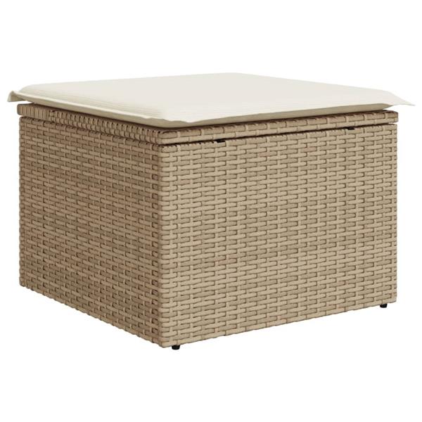Grote foto vidaxl 6 delige loungeset met kussens poly rattan beige tuin en terras tuinmeubelen