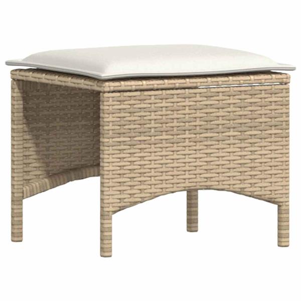 Grote foto vidaxl 3 delige tuinset met kussens poly rattan beige tuin en terras tuinmeubelen