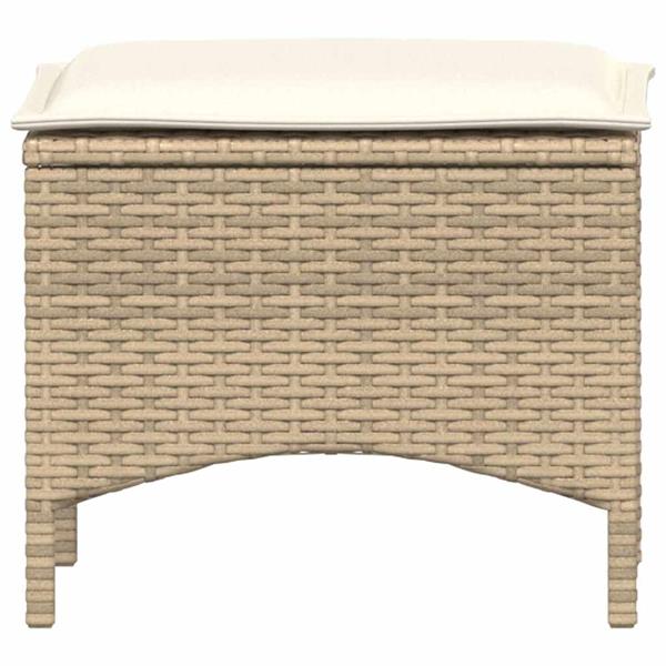 Grote foto vidaxl 3 delige tuinset met kussens poly rattan beige tuin en terras tuinmeubelen
