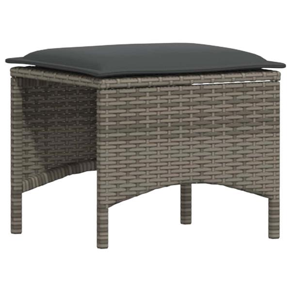 Grote foto vidaxl 3 delige tuinset met kussens poly rattan grijs tuin en terras tuinmeubelen
