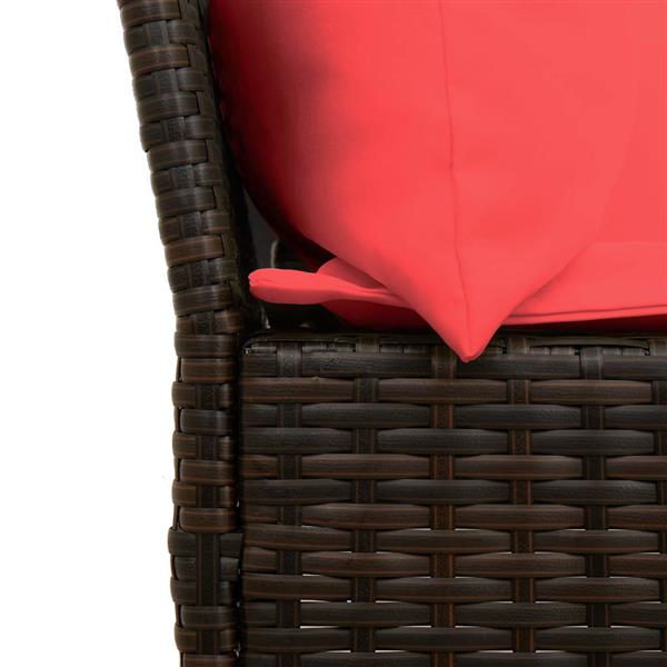 Grote foto vidaxl tuinbank met kussens poly rattan bruin tuin en terras tuinmeubelen