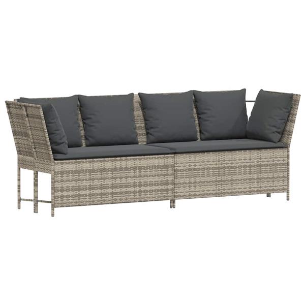 Grote foto vidaxl tuinbank met kussens poly rattan lichtgrijs tuin en terras tuinmeubelen