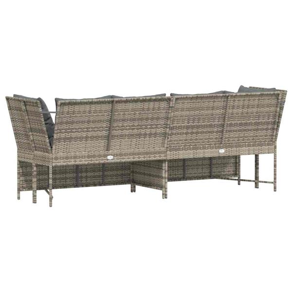 Grote foto vidaxl tuinbank met kussens poly rattan lichtgrijs tuin en terras tuinmeubelen