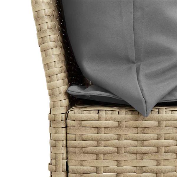 Grote foto vidaxl tuinbank met kussens poly rattan beige tuin en terras tuinmeubelen