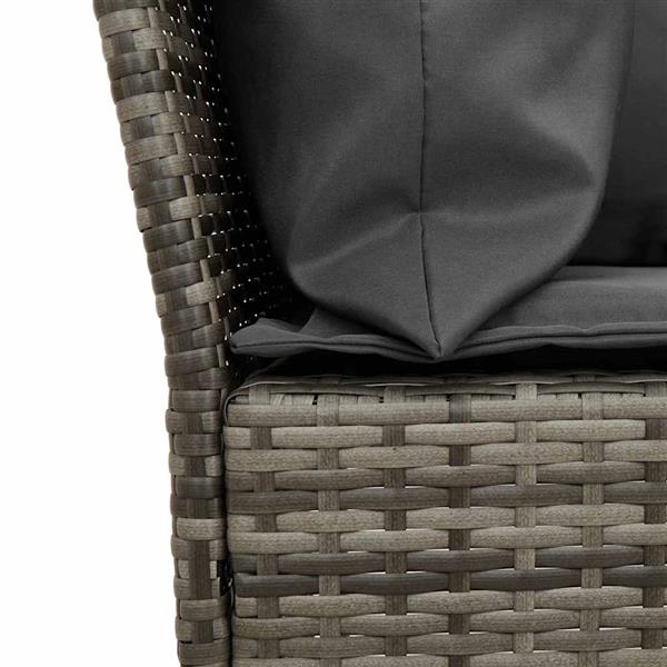 Grote foto vidaxl tuinbank met kussens poly rattan grijs tuin en terras tuinmeubelen