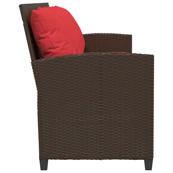 Grote foto vidaxl tuinbank 5 zits met kussens poly rattan bruin tuin en terras tuinmeubelen