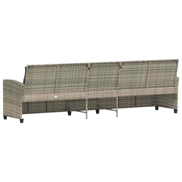 Grote foto vidaxl tuinbank 5 zits met kussens poly rattan lichtgrijs tuin en terras tuinmeubelen