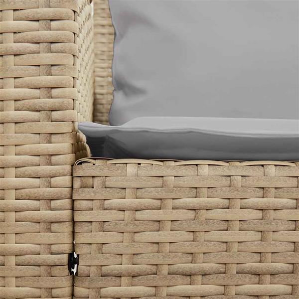 Grote foto vidaxl tuinbank 5 zits met kussens poly rattan beige tuin en terras tuinmeubelen