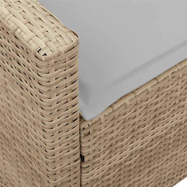 Grote foto vidaxl tuinbank 5 zits met kussens poly rattan beige tuin en terras tuinmeubelen