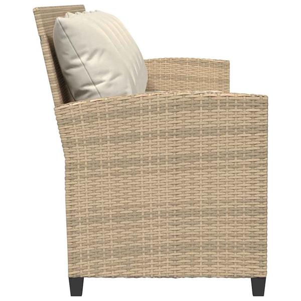 Grote foto vidaxl tuinbank 5 zits met kussens poly rattan beige tuin en terras tuinmeubelen