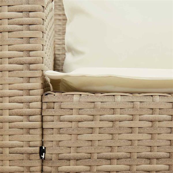 Grote foto vidaxl tuinbank 5 zits met kussens poly rattan beige tuin en terras tuinmeubelen