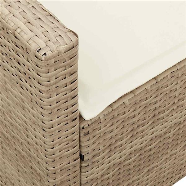 Grote foto vidaxl tuinbank 5 zits met kussens poly rattan beige tuin en terras tuinmeubelen