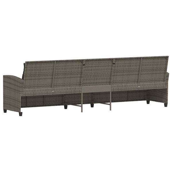 Grote foto vidaxl tuinbank 5 zits met kussens poly rattan grijs tuin en terras tuinmeubelen
