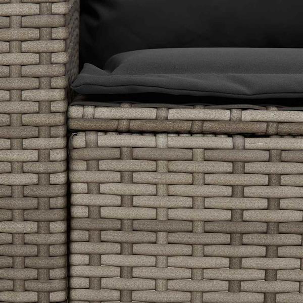 Grote foto vidaxl tuinbank 5 zits met kussens poly rattan grijs tuin en terras tuinmeubelen