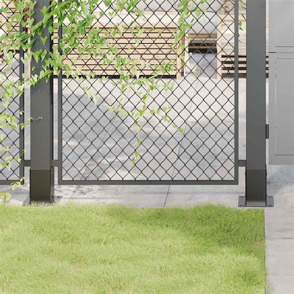 Grote foto vidaxl paondervoeten vierkant 4st 91x91mm gepoedercoat staal antraciet tuin en terras overige tuin en terras
