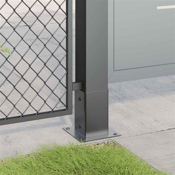 Grote foto vidaxl paondervoeten vierkant 4st 91x91mm gepoedercoat staal antraciet tuin en terras overige tuin en terras