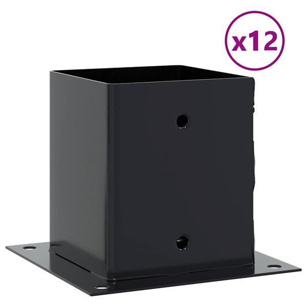Grote foto vidaxl spokkels vierkant 12 st 121x121 mm gepoedercoat staal antraciet tuin en terras overige tuin en terras