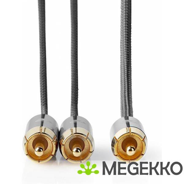 Grote foto subwoofer cable rca male 2x rca male 3 0 m gun metal grey gevlochten computers en software overige computers en software