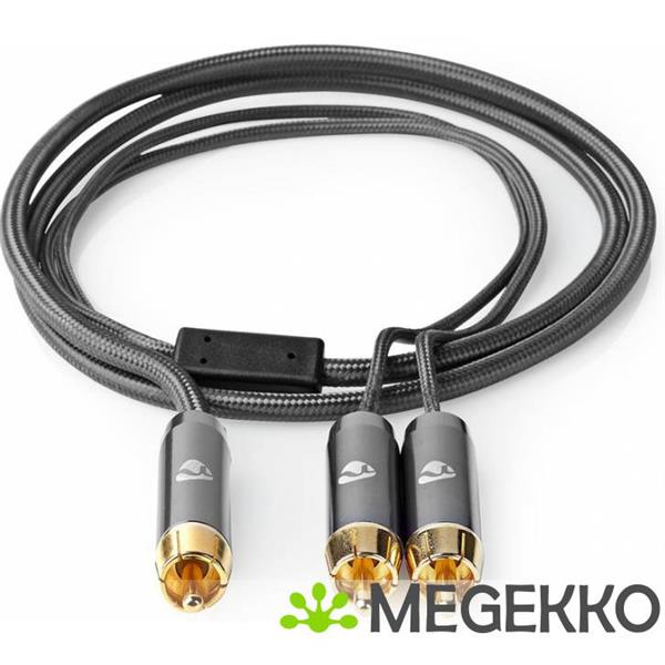 Grote foto subwoofer cable rca male 2x rca male 3 0 m gun metal grey gevlochten computers en software overige computers en software
