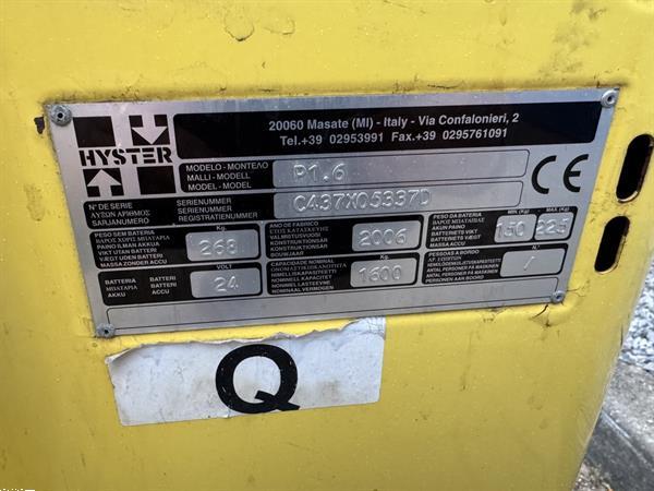 Grote foto vs 22025 elektrische palletwagen hyster p1.6 doe het zelf en verbouw hefwerktuigen