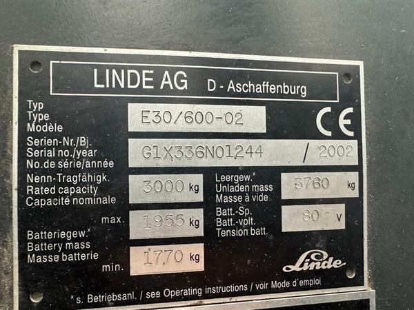 Grote foto vs 22027 elektrische triplex heftruck linde e30 freelift agrarisch heftrucks