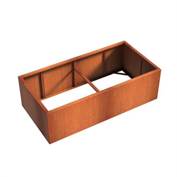 Grote foto cortenstaal plantenbak zonder bodem tuin en terras bloembakken