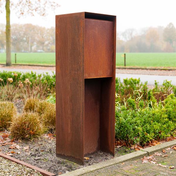 Grote foto cortenstaal brievenbus tuin en terras brievenbussen