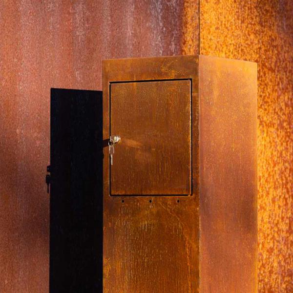 Grote foto cortenstaal brievenbus tuin en terras brievenbussen