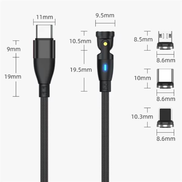 Grote foto usb type c naar usb type c magnetische oplaadkabel 1 meter 100w usb c fast charging oplader data telecommunicatie opladers en autoladers