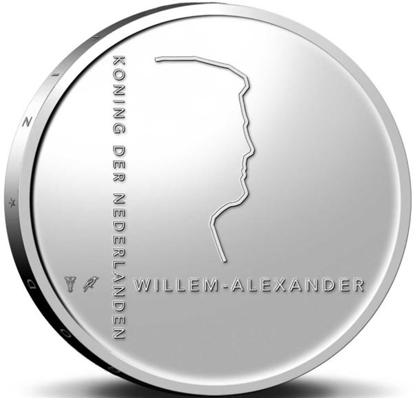 Grote foto nederland 5 euro 2022 mondriaan eerste dag uitgifte verzamelen munten overige